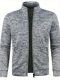 Elegancka bluza zimowa męska ze stójką i zamkiem - Kurt Back