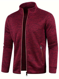 Elegancka bluza zimowa męska ze stójką i zamkiem - Kurt Detail