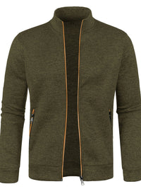 Elegancka bluza zimowa męska ze stójką i zamkiem - Kurt Hero