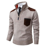 Classic men's sweater with patches - Cole