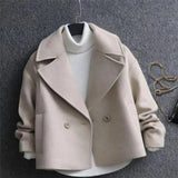 Short women's wool jacket with a wide collar - Maren