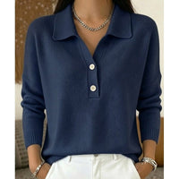 Modny sweter polo z kołnierzykiem damski - Elise Back