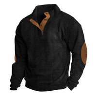 Retro sweter jesienno-zimowy męski z łatkami - Oskar Back