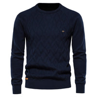 Sweter męski z diamentowym wzorem - Felix Side
