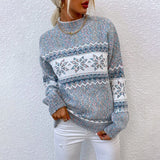 Pull d’hiver à motifs pour femme avec flocons de neige - Lexi